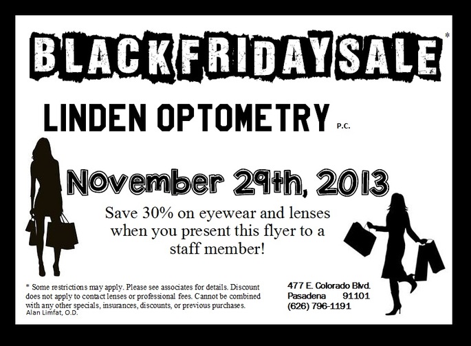 Black Friday at Linden Optometry PC!